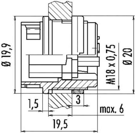 99-0608-00-03, BINDER - Круглый разъем, контактов: 3 : 1 шт.