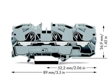 Клемма WAGO 2010-1301, 3 pin, 0.50мм² - 16мм², 800В, 57А, конф: L, (1 шт)