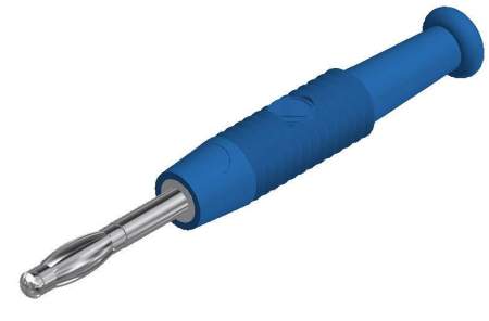 "Банановый" разъем SKS Hirschmann 938420102, MSTF 2, Ø 2мм, 0.50мм², 60В, 6А, частично изолированный, голубой, (1 шт)