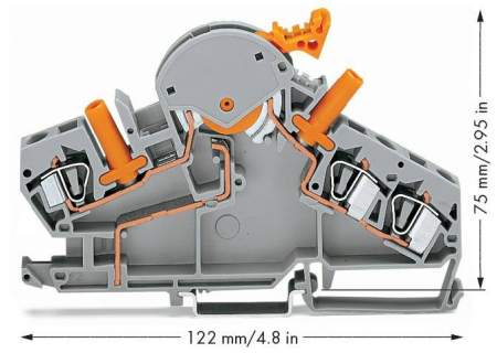 N клемма WAGO 282-870, 3 pin, 0.20мм² - 6мм², 500В, 30А, конф: L, (20 шт)