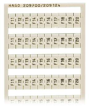 Этикетка WAGO 209-700/209-124, Оттиск: F11 - F20, (5 шт)
