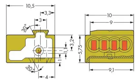 Винтовая клемма WAGO 243-742, 2 pin, 0.28мм² - 0.5мм², 150В, 6А, (50 шт)