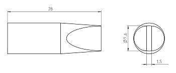 Паяльное жало Weller T0050106399 RTU 076 S MS