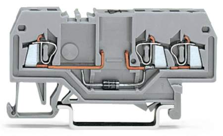 Диодная клемма WAGO 279-673/281-410, 3 pin, 0.08мм² - 1.50мм², 250В, 500мА, конф: L, (100 шт)