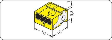 Клеммник WAGO 243-514, 4 pin, 0.28мм² - 0.5мм², 150В, 6А, (400 шт)