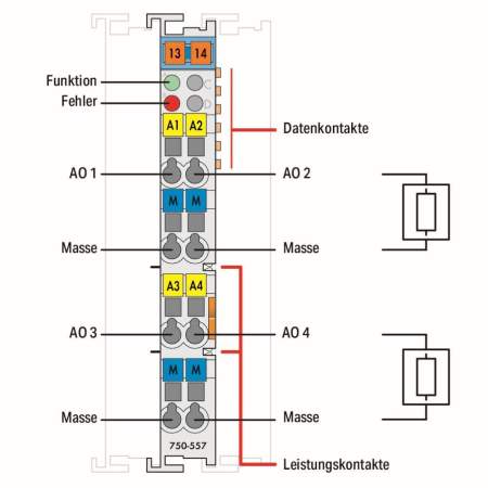 Модуль аналогового вывода ПЛК WAGO 750-557 