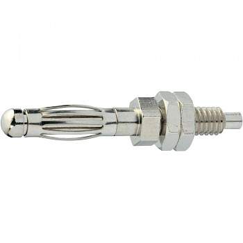 Банановый штекер SCI R8-B2H, Ø-контакта: 4 мм, серебристый : 1 шт.