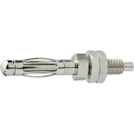 Банановый штекер SCI R8-B2H, Ø-контакта: 4 мм, серебристый : 1 шт.