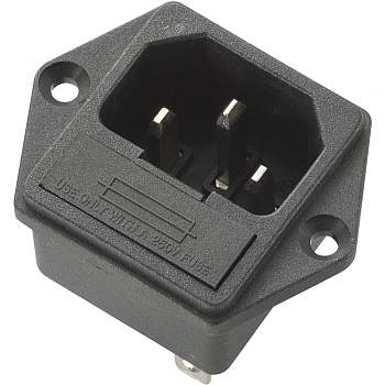 Розетка IEC C14, TRU Components 717133, 10 А, черный : 1 шт.