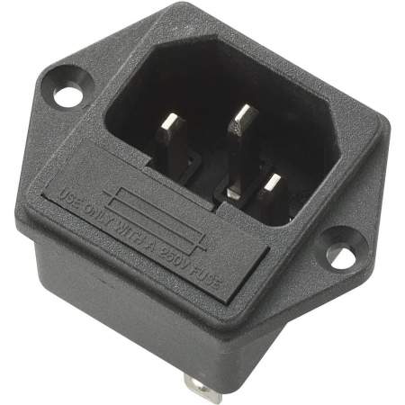 Розетка IEC C14, TRU Components 717133, 10 А, черный : 1 шт.