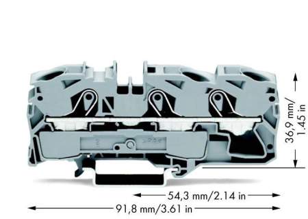 Клемма WAGO 2016-1301, 3 pin, 0.50мм² - 24мм², 800В, 76А, конф: L, (1 шт)