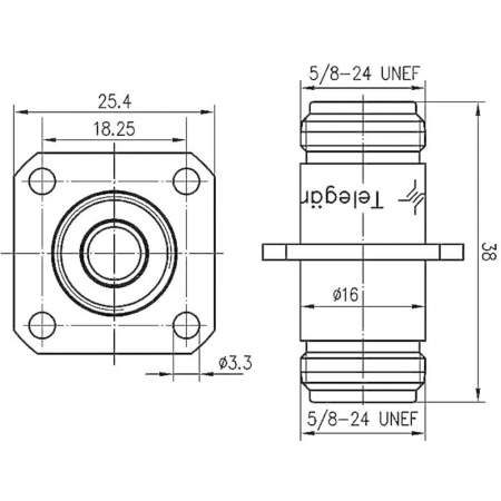 J01024A0005, Telegärtner - N-разъем - N-разъем : 1 шт.