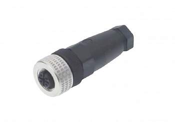 933 169-100, HIRSCHMANN - Круглый разъем, M12, гнездо, контактов: 4 : 1 шт.