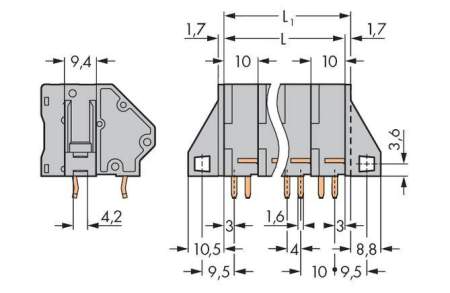 Быстроразъемная клемма WAGO 745-501/011-000, 1 pin, 0.20мм² - 16.00мм², 250В, CS: 10мм, (50 шт)