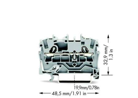 Клемма WAGO 2002-1201, 2 pin, 0.25мм² - 4мм², 800В, 24А, конф: L, (1 шт)