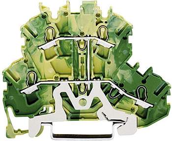 Двухуровневая PG клемма WAGO 2002-2207, 4 pin, 0.25мм² - 4мм², 24А, конф: Terre, (1 шт)