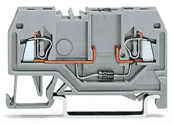 Диодная клемма WAGO 279-915/281-411, 2 pin, 0.08мм² - 1.50мм², 250В, 500мА, конф: L, (100 шт)