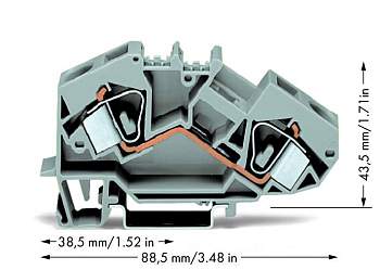 Клемма WAGO 783-601, 2 pin, 0.20мм² - 16мм², 1000В, 76А, конф: L, (25 шт)