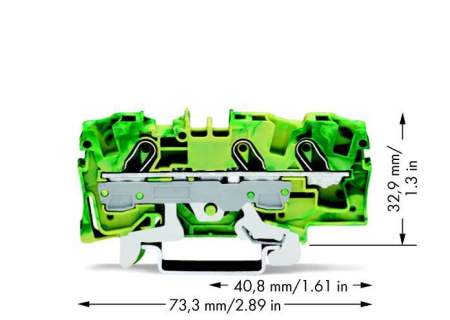 PG клемма WAGO 2006-1307, 3 pin, 0.50мм² - 10мм², 41А, конф: Terre, (1 шт)