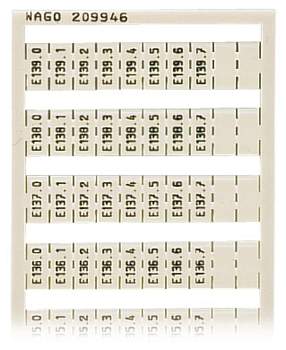 Этикетка WAGO 209-946, Оттиск: E130.0 E130.1 - E139.6, E139.7, (5 шт)