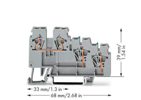 Клемма привода WAGO 270-572, 4 pin, 0.08мм² - 2.50мм², 250В, 18А, конф: L, (50 шт)