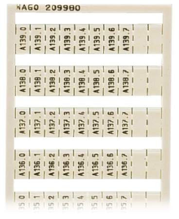 Этикетка WAGO 209-980, Оттиск: A130.0 A130.1 - A139.6, A139.7, (5 шт)