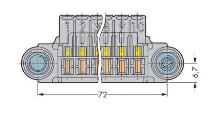 Штифтовая планка WAGO 246-141, 10 pin, 0.08мм² - 2.50мм², 630В, 16А, (30 шт)