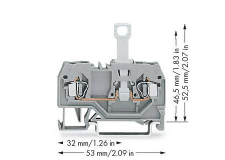 N клемма с разделителем WAGO 280-912, 2 pin, 0.08мм² - 2.50мм², 400В, 10А, конф: L, (50 шт)