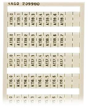 Этикетка WAGO 209-980, Оттиск: A130.0 A130.1 - A139.6, A139.7, (5 шт)