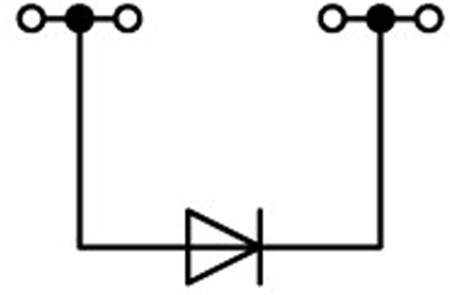 Диодная клемма WAGO 2002-1411/1000-410, 4 pin, 0.25мм² - 4мм², 250В, 500мА, конф: L, (1 шт)