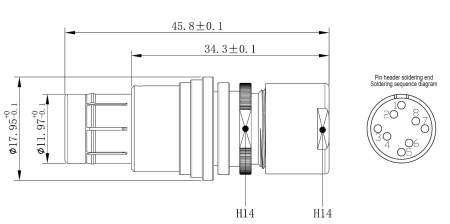 Разъем Weillen WLES13-7302-0195 (Аналог ODU GX2Y_T-PD8WJG0-0001)