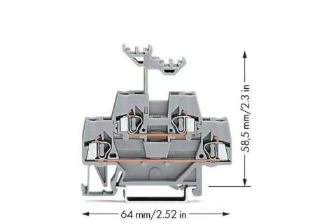 Двухуровневая клемма WAGO 280-519, 4 pin, 0.08мм² - 2.50мм², 500В, 20А, конф: L, (50 шт)