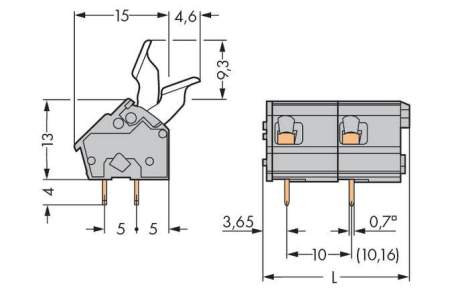 Быстроразъемная клемма WAGO 256-602/333-009/999-950, 2 pin, 0.08мм² - 2.50мм², 275В, CS: 10мм;10.16мм, (200 шт)