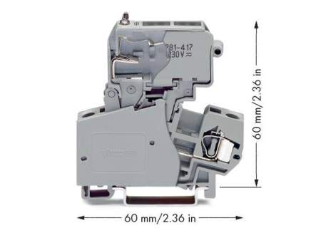 Клемма предохранителя WAGO 281-613/281-417, 2 pin, 0.08мм² - 4мм², 800В, 10А, конф: L, (50 шт)