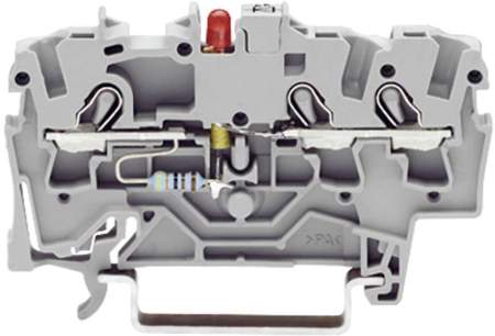 Светодиодная клемма WAGO 2001-1321/1000-434, 3 pin, 0.25мм² - 2.50мм², 24В, 25мА, конф: L, (1 шт)