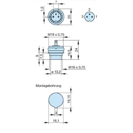 DIN-встроенный разъем с резьбовым соединением Hirschmann мASEI 3100