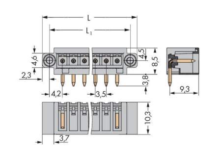 Штифтовая планка WAGO 734-162/108-000, 2 pin, 160В, 10А, CS: 3.50мм, (200 шт)