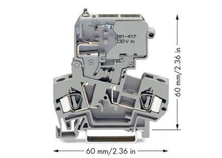 Клемма предохранителя WAGO 281-611/281-417, 2 pin, 0.08мм² - 4мм², 800В, 10А, конф: L, (50 шт)