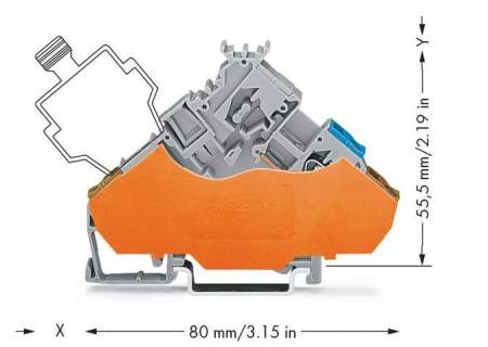 Клемма привода WAGO 280-565/280-321, 3 pin, 0.08мм² - 2.50мм², 125В, 5А, конф: L, (50 шт)