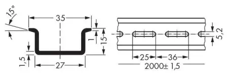 Стальная рейка WAGO 210-508, (1 шт)