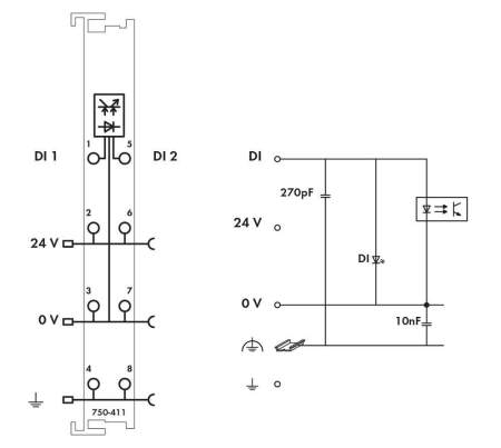 Модуль цифрового ввода ПЛК WAGO 750-411 