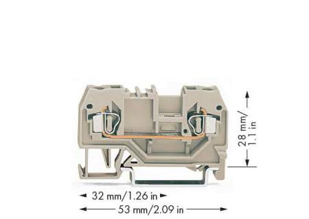 Клемма WAGO 280-992, 2 pin, 0.08мм² - 2.50мм², 550В, 23А, конф: L, (100 шт)