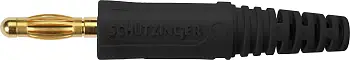 Быстроразъемный штекер Schützinger DI FK 9 L Au / SW, 4 мм, черный (1 шт)
