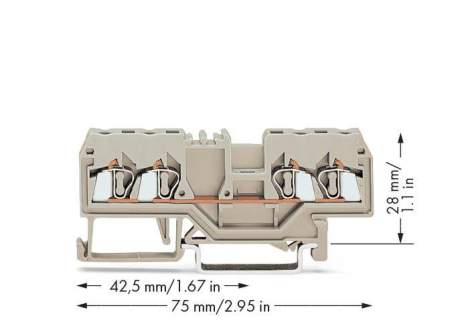 Клемма WAGO 280-994, 4 pin, 0.20мм² - 2.50мм², 550В, 20А, конф: L, (100 шт)