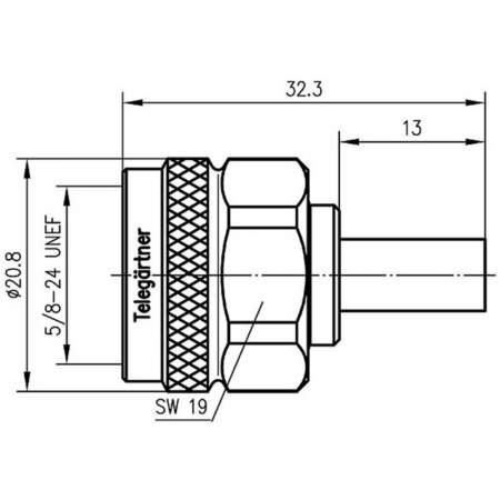 J01020A0113, Telegärtner - N-разъем, 50 Ом : 1 шт.