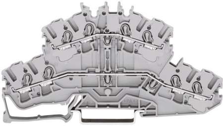 Двухуровневая клемма WAGO 2002-2401, 8 pin, 0.25мм² - 4мм², 500В, 24А, конф: L;L, (1 шт)