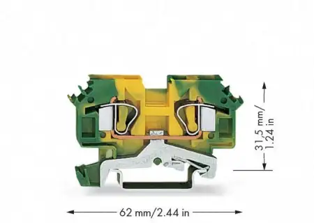PG клемма WAGO 282-607/999-950, 2 pin, 0.50мм² - 6мм², конф: Terre, (50 шт)