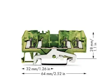 PG клемма WAGO 280-687, 3 pin, 0.08мм² - 2.50мм², 24А, конф: Terre, (100 шт)