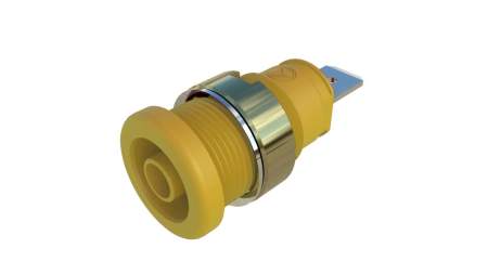 Безопасное гнездо SKS Hirschmann 935980855, SEB 2620 F6,3 Ni, Ø 4мм, 1000В, 32А, желтый, (1 шт)