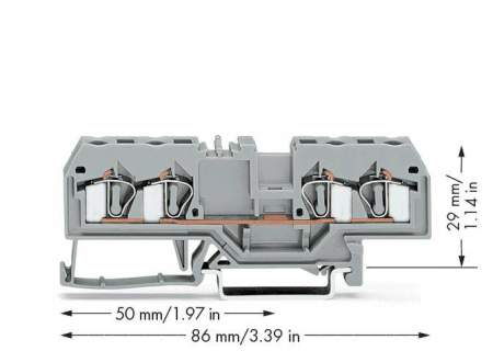 Клемма WAGO 281-652, 4 pin, 0.08мм² - 4мм², 800В, 26А, конф: L, (50 шт)